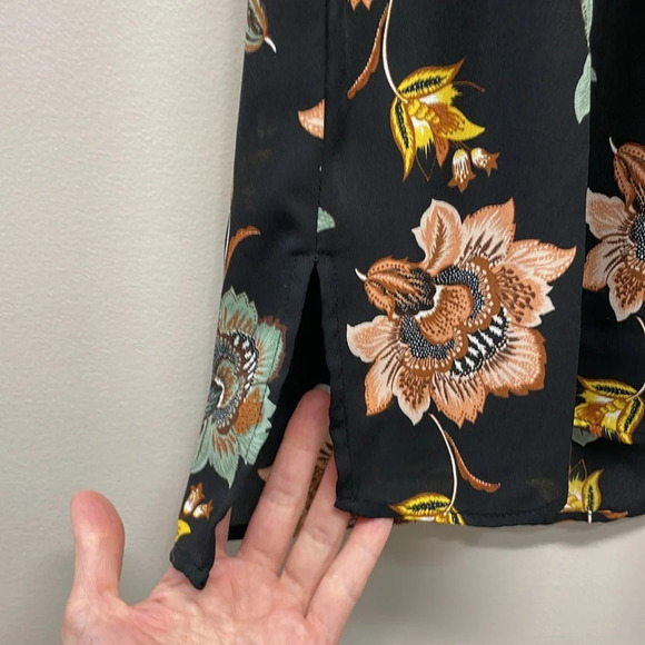 NWOT DR2 by Daniel Rainn Black Floral Sleeveless V-Neck Dress S - Picture 4 of 16